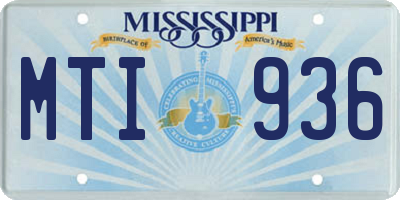 MS license plate MTI936