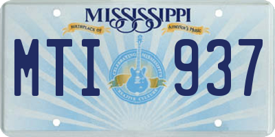 MS license plate MTI937