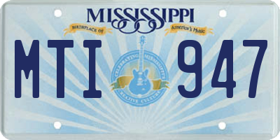MS license plate MTI947