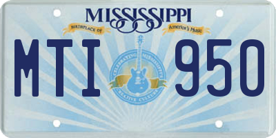 MS license plate MTI950