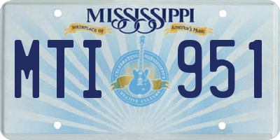 MS license plate MTI951