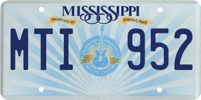 MS license plate MTI952