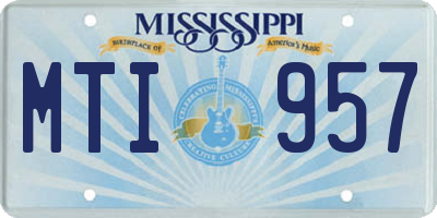 MS license plate MTI957