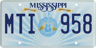 MS license plate MTI958