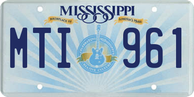 MS license plate MTI961