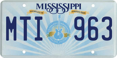 MS license plate MTI963