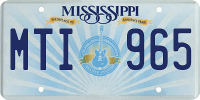 MS license plate MTI965