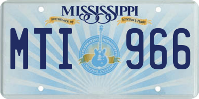 MS license plate MTI966