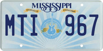 MS license plate MTI967
