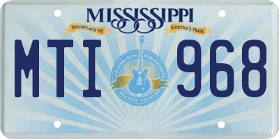 MS license plate MTI968