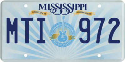 MS license plate MTI972