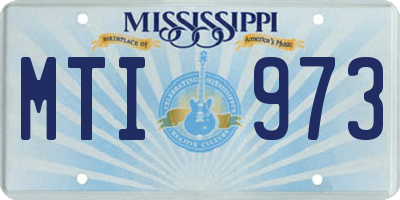 MS license plate MTI973