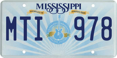 MS license plate MTI978