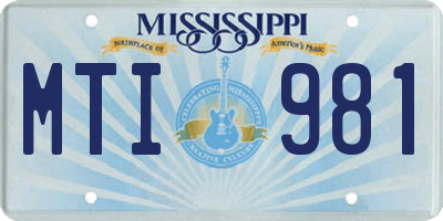 MS license plate MTI981