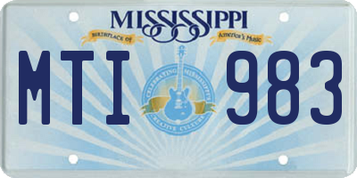 MS license plate MTI983