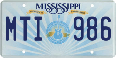 MS license plate MTI986