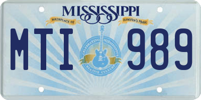 MS license plate MTI989