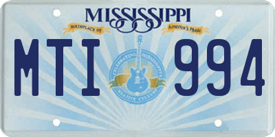 MS license plate MTI994