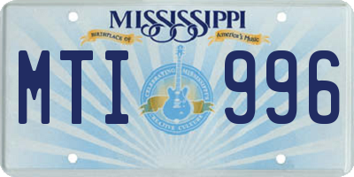 MS license plate MTI996