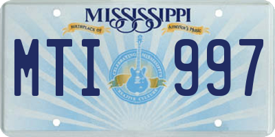 MS license plate MTI997