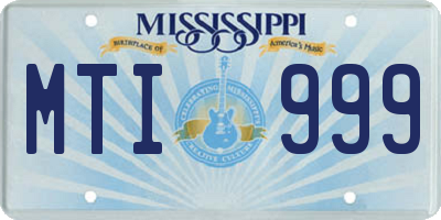 MS license plate MTI999