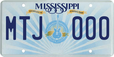 MS license plate MTJ000