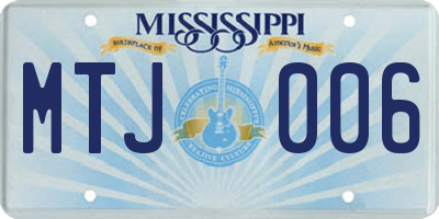 MS license plate MTJ006