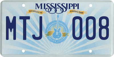 MS license plate MTJ008
