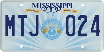MS license plate MTJ024