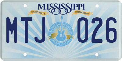 MS license plate MTJ026