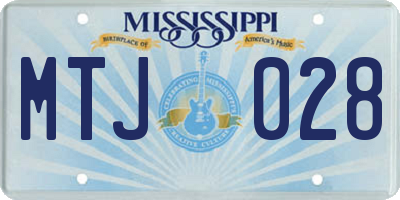MS license plate MTJ028