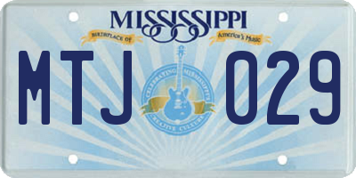 MS license plate MTJ029