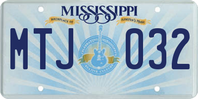 MS license plate MTJ032