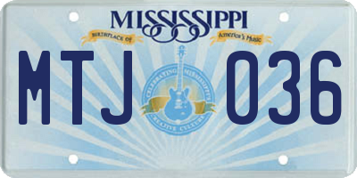 MS license plate MTJ036