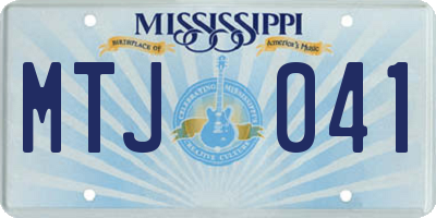 MS license plate MTJ041
