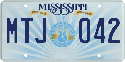 MS license plate MTJ042