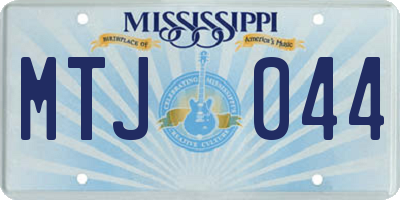 MS license plate MTJ044