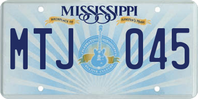 MS license plate MTJ045