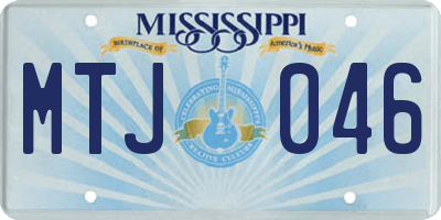 MS license plate MTJ046