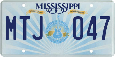 MS license plate MTJ047