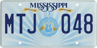 MS license plate MTJ048