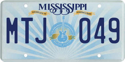 MS license plate MTJ049