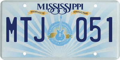 MS license plate MTJ051
