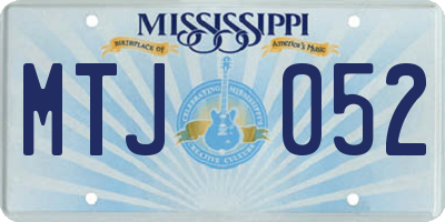 MS license plate MTJ052