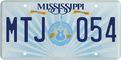 MS license plate MTJ054