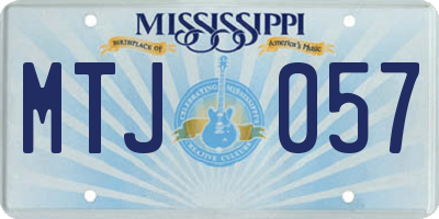 MS license plate MTJ057
