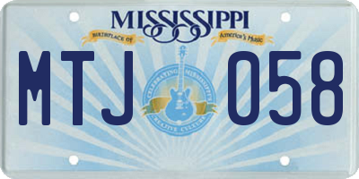 MS license plate MTJ058