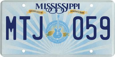 MS license plate MTJ059