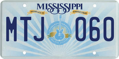 MS license plate MTJ060