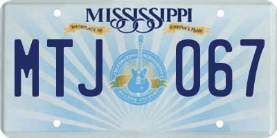 MS license plate MTJ067